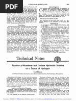 Technica Notes: Reaction of Aluminum With Sodium Hydroxide Solution As A Source of Hydrogen