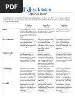 Notebook Rubric