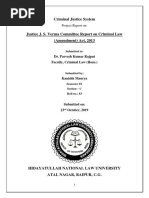 Justice J. S. Verma Committee Report On Criminal Law (Amendment) Act, 2013