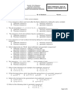 UNIFIED MATH 10 FIRST PERIODIC TEST With Answer Key