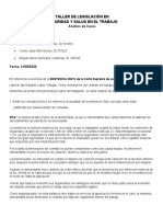 TALLER DE LEGISLACIÓN EN SEGURIDAD Y SALUD EN EL TRABAJO Análisis de Casos