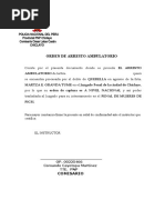 Orden de Arresto Ambulatorio: Ambulatorio de La Sra. MARTZA E. GRANDA TUME en El Juzgado Penal de La Ciudad de Chiclayo