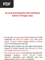 Ex - No.8 Assessing The Anti Nutritional Factors in Forage Crops