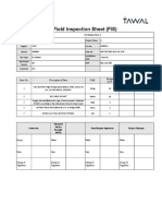 Field Inspection Sheet (Fis) : Design As Built Qyt Qyt Items No. Uom MSP Check Description of Item