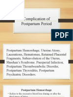 Complication of Postpartum Period