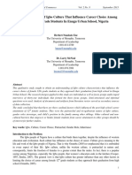 The Characteristics of Igbo Culture That Influence Career Choice Among Female 12th Grade Students in Enugu Urban School, Nigeria