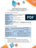 Guía de Actividades y Rúbrica de Evaluación - Fase 4 - Pronósticos Con Modelos Econométricos