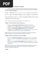 Puncte de Extrem. Teorema Lui Fermat