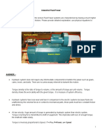 Hydraulic Motor: T = P/ω, P=Power, ω= Speed