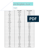 Irregular Verbs in English: Verb Past Simple Past Participle