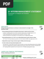 Title Slide Is in Sentence Case. Green Background.: Q1 Interim Management Statement