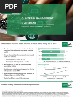 Q1 Interim Management Statement: Presentation To Analysts and Investors - 25 April 2018