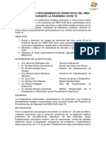 Protocolo de Procedimientos Operativos Del IREN SUR Durante La Pandemia Covid