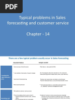 Typical Problems in Sales Forecasting and Customer Service Chapter - 14