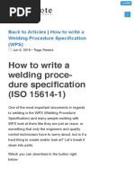 How To Write A Welding Procedure Specification (WPS) PDF