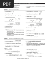 Statistics Formula Tables