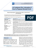 Optimization of Continuous Flow Adsorption of Heavy Metal Ions by Peganum Harmala Seeds