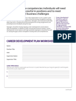 Career Development Plan Worksheet: To Be Successful in Positions and To Meet Identified Business Challenges