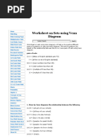 Worksheet On Sets Using Venn Diagram - Practice The Different Types of Questions