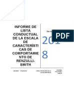 Informe de Lista Conductual de La Escala de Características de Comportamiento de Renzulli