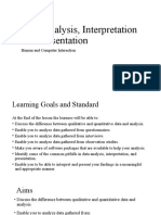 Week 10 - Data Analysis, Interpretation and Presentation