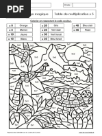 Coloriage Magique Tortue Table Multiplication x5 PDF