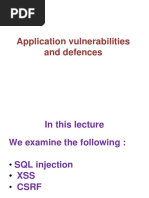 Application Vulnerabilities and Defences