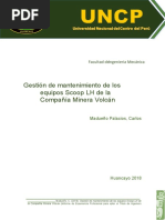 Gestión de Mantenimiento de Los Equipos Scoop LH de La Compañía Minera Volcán