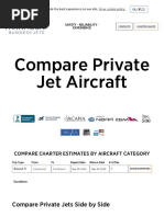 Compare Specifications and Performance of Private Jet Aircraft