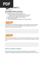 RW - Module Evaluative Statement