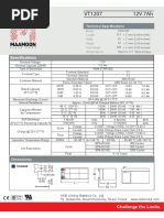 VT1207 12V 7ah: Specifications