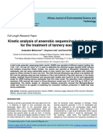 Kinetic Analysis of Anaerobic Sequencing Batch Reactor For The Treatment of Tannery Wastewater