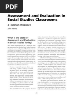 Assessment and Evaluation in Social Studies Classrooms