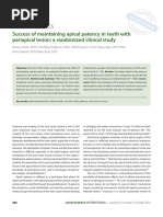 Endodontics: Success of Maintaining Apical Patency in Teeth With Periapical Lesion: A Randomized Clinical Study