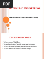 Hydraulic Engineering: Course Instructor: Engr. Arif Asghar Gopang