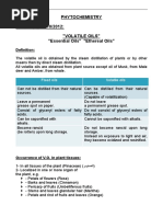 Phytochemistry Lecture (4), 17/10/2012: "Volatile Oils" "Essential Oils" "Ethereal Oils"