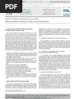 Article in Press: Ethical Questions Related To Covid-19 and ENT Practice