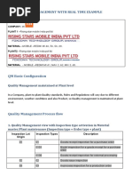 Sap - Quality Management With Real Time Example