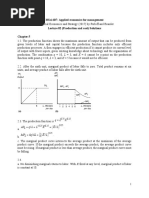 Msci 607: Applied Economics For Management Lecture 02 (Production and Cost) Solutions