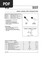 BC547B BC547C: Small Signal NPN Transistors