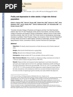 NIH Public Access: Frailty and Depression in Older Adults: A High-Risk Clinical Population