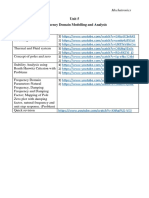 Mechatronics - Unit 5 - Frequency Domain Modelling and Analysis PDF