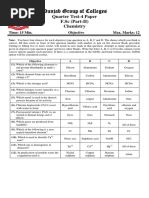 Punjab Group of Colleges: Quarter Test-4 Paper F.SC (Part-II) Chemistry