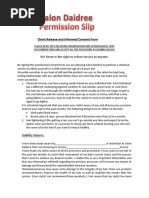 Client Release and Informed Consent Form: We Reserve The Right To Refuse Service To Anyone