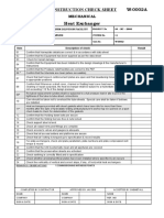 Construction Check Sheet Heat Exchanger W-0002A: Mechanical