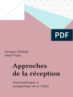 Approches de La Réception. Sémiostylistique Et Sociopoétique de Le Clézio by Georges Molinié Alain Viala