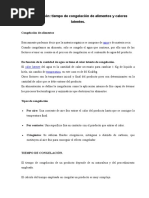 Tiempo de Congelación de Alimentos y Calores Latentes.