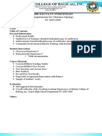 Shs Faculty Portfolio: (Requirements For Clearance Signing) SY 2019-2020