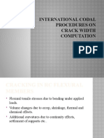 International Codal Procedures On Crack Width Computation