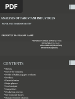 Analysis of Pakistani Industries